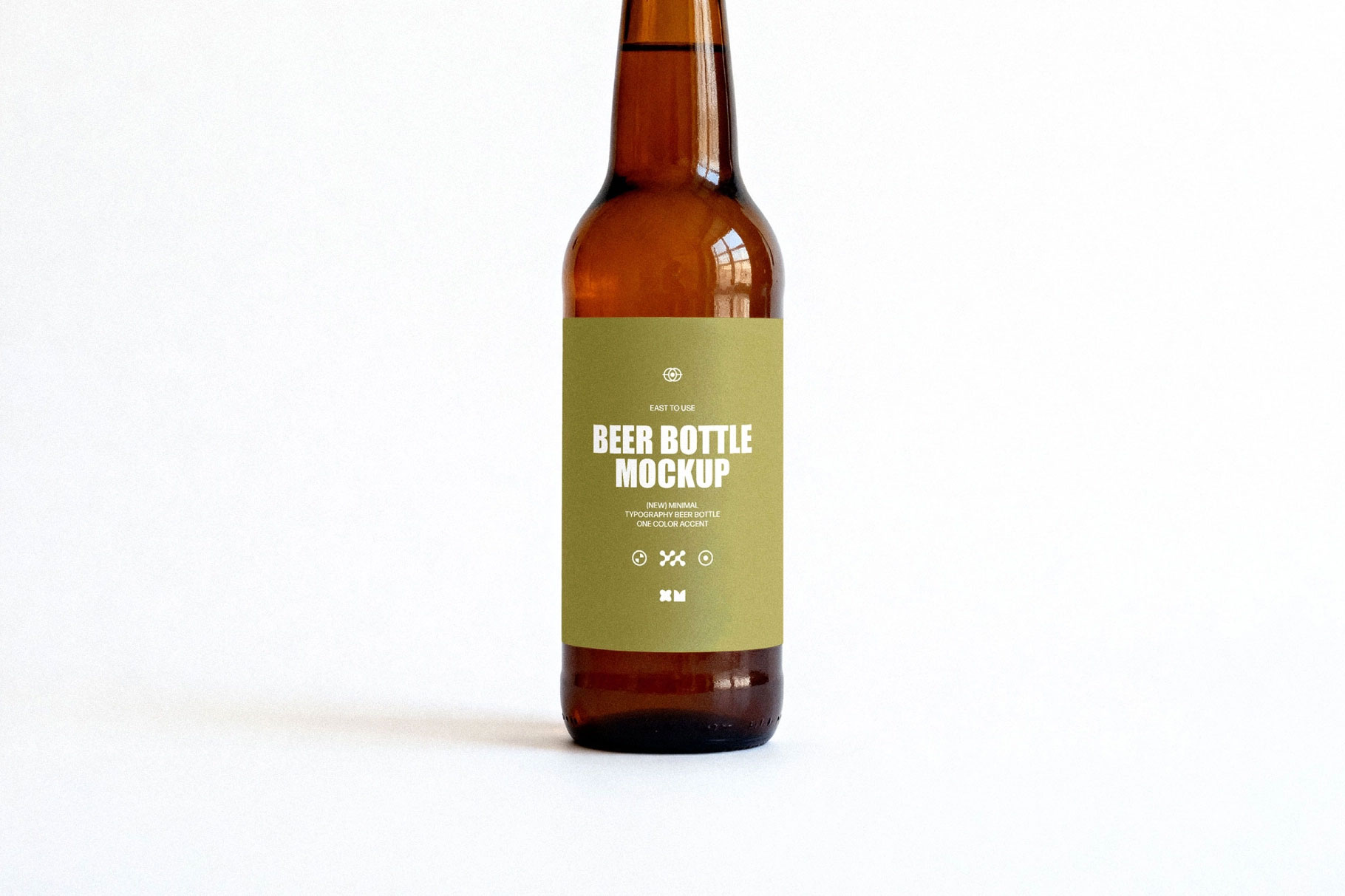 Free Amber Beer Bottle Mockup PSD Template
