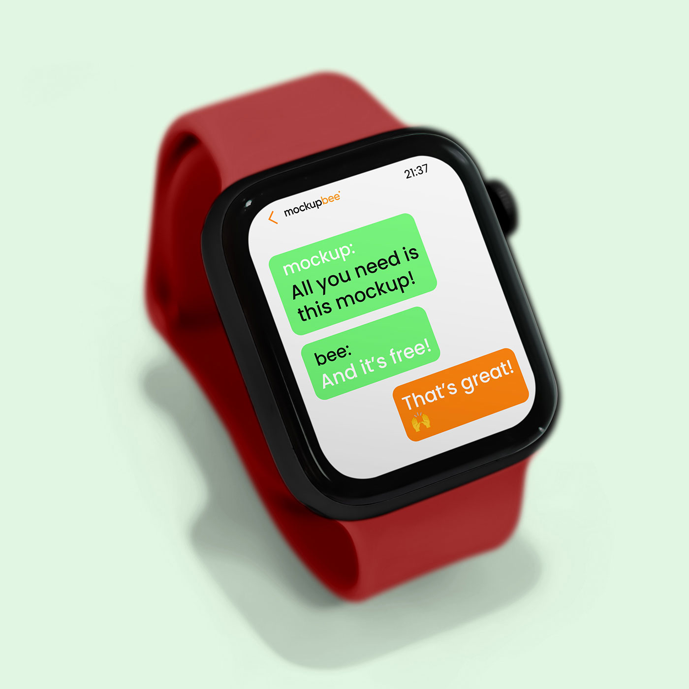 Free Apple Watch up View Mockup PSD Template