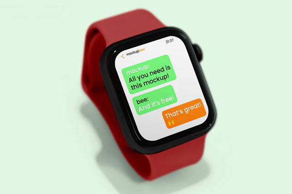 Free Apple Watch up View Mockup PSD Template