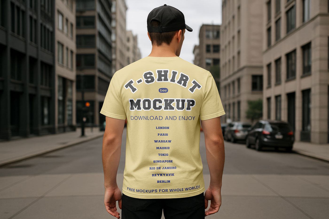 Free Back T-Shirt Mockup PSD Template
