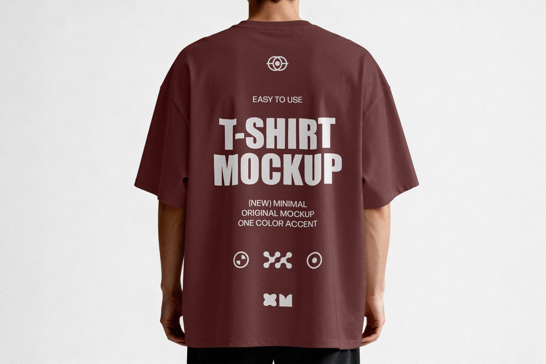 Free Back View T-Shirt Mockup PSD Template