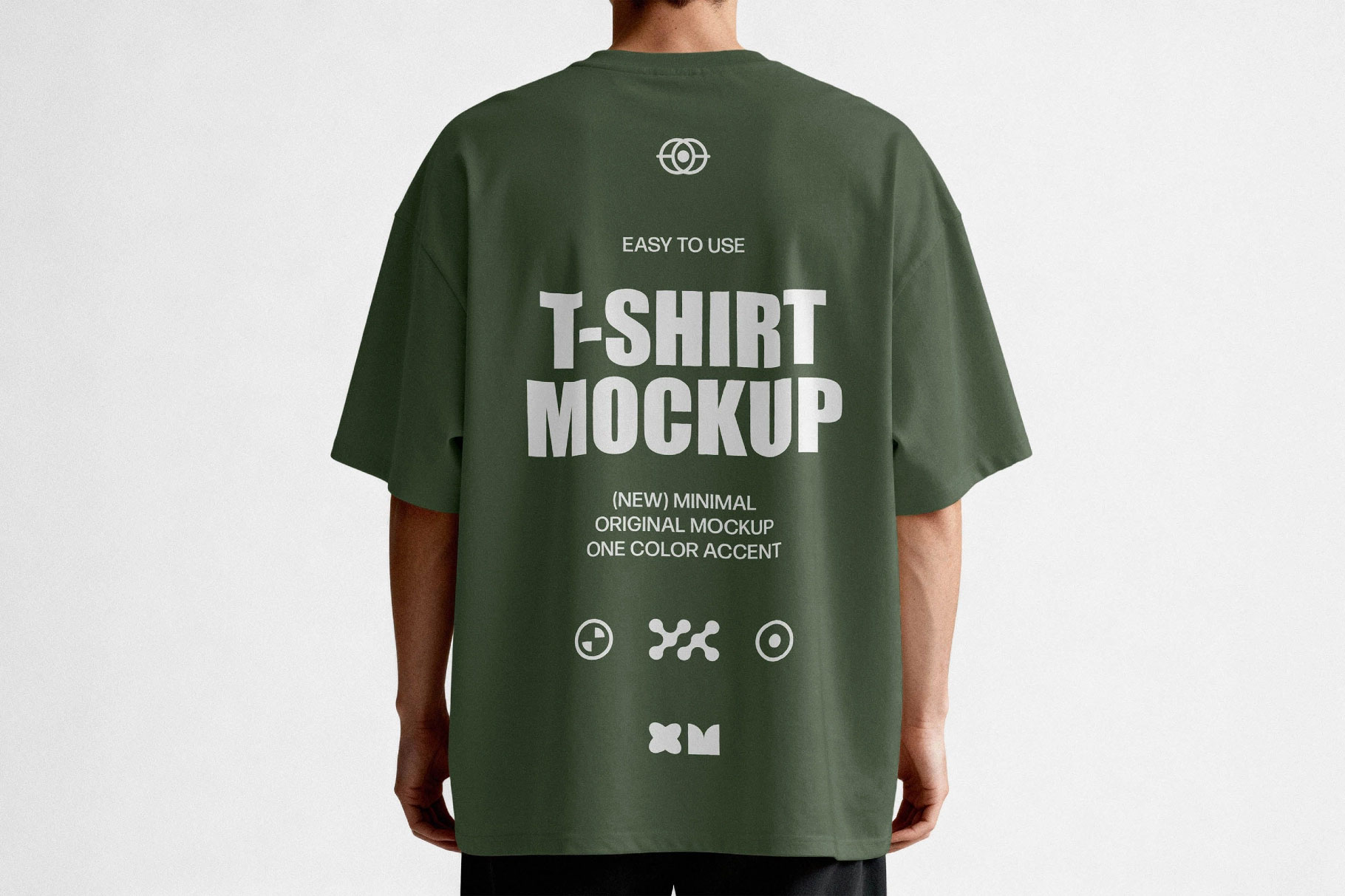 Free Back View T-Shirt Mockup PSD Template