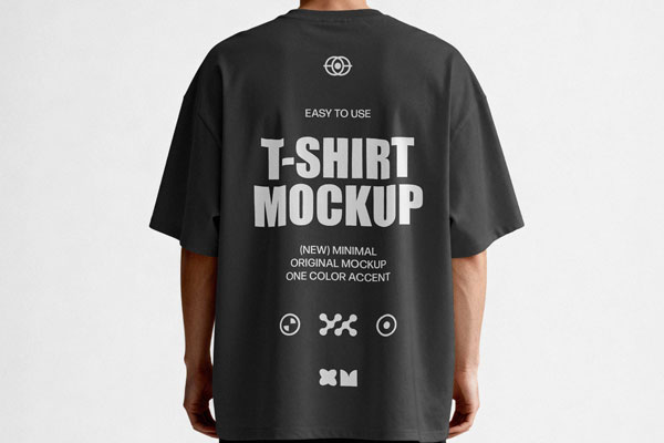Free Back View T-Shirt Mockup PSD Template