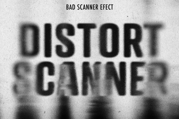 Free Bad Scanner Text Effect / Logo Mockup PSD Template