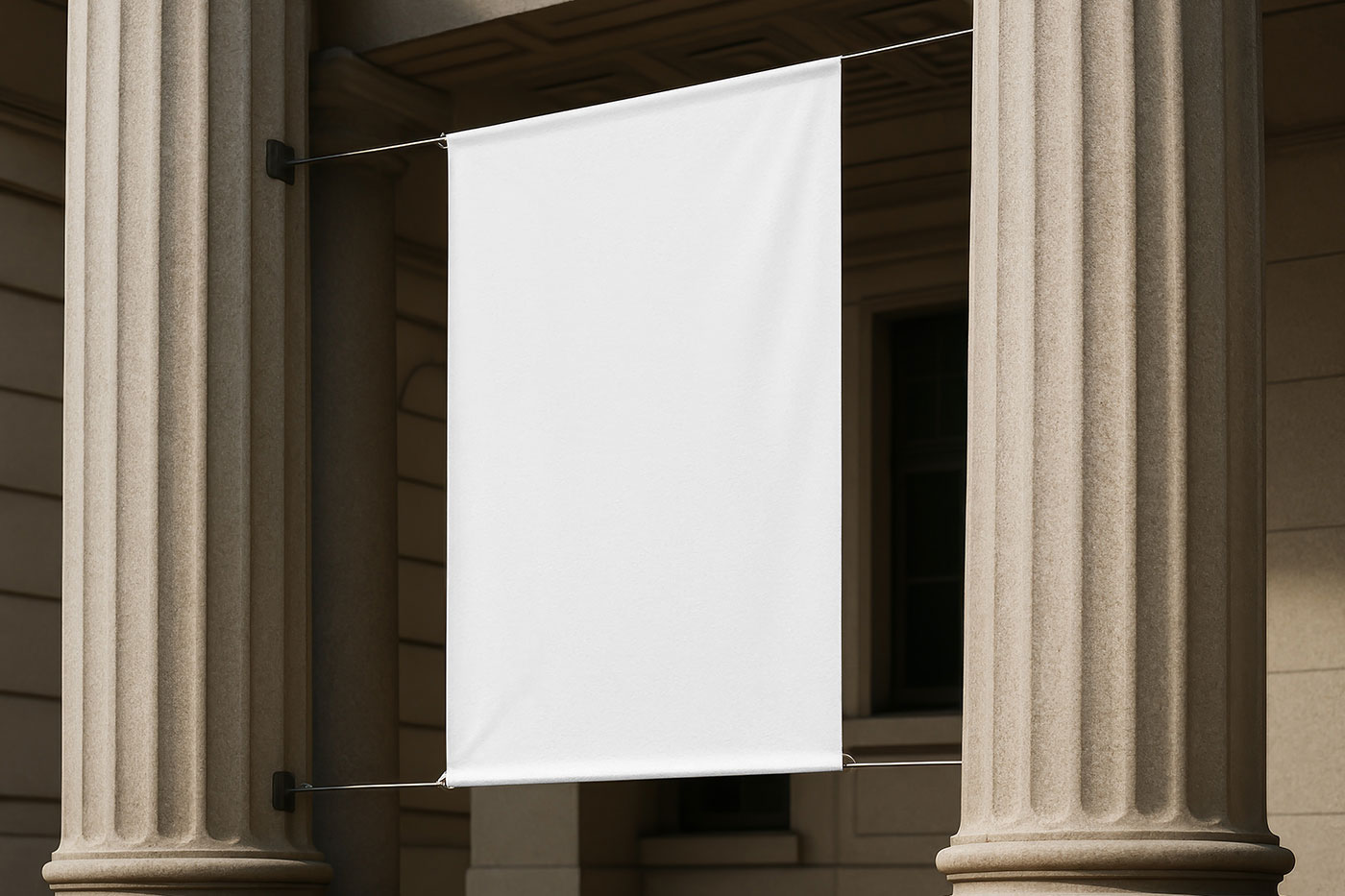 Free Banner Between Columns Mockup PSD Template
