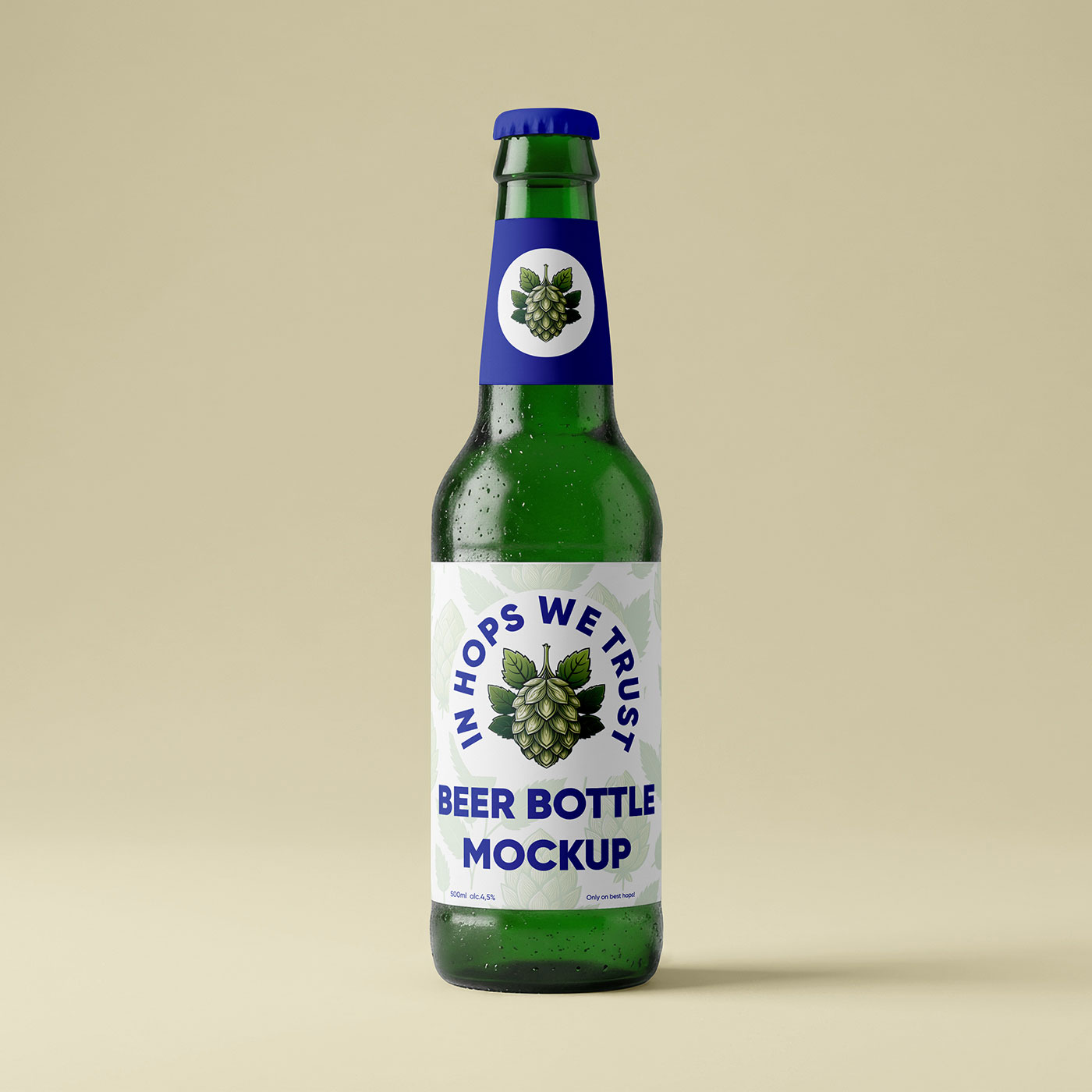 Free Beer Bottle Studio Shot Mockup PSD Template