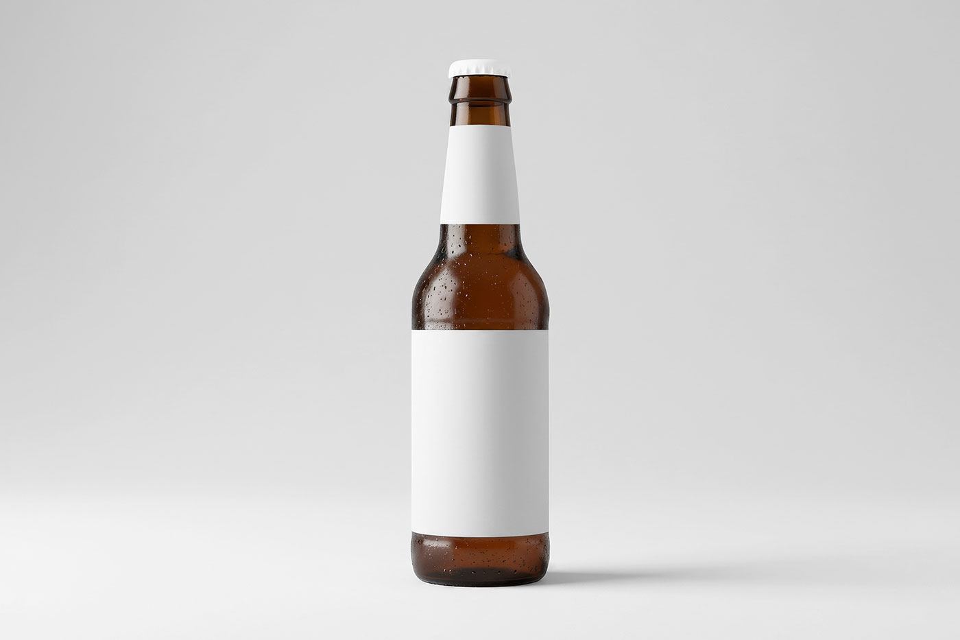 Free Beer Bottle Studio Shot Mockup PSD Template
