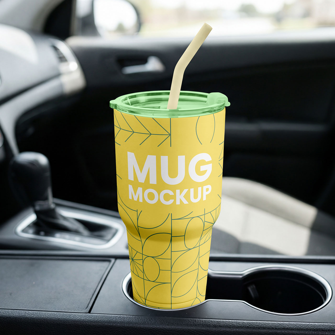 Free Big Reusable Mug Mockup PSD Template