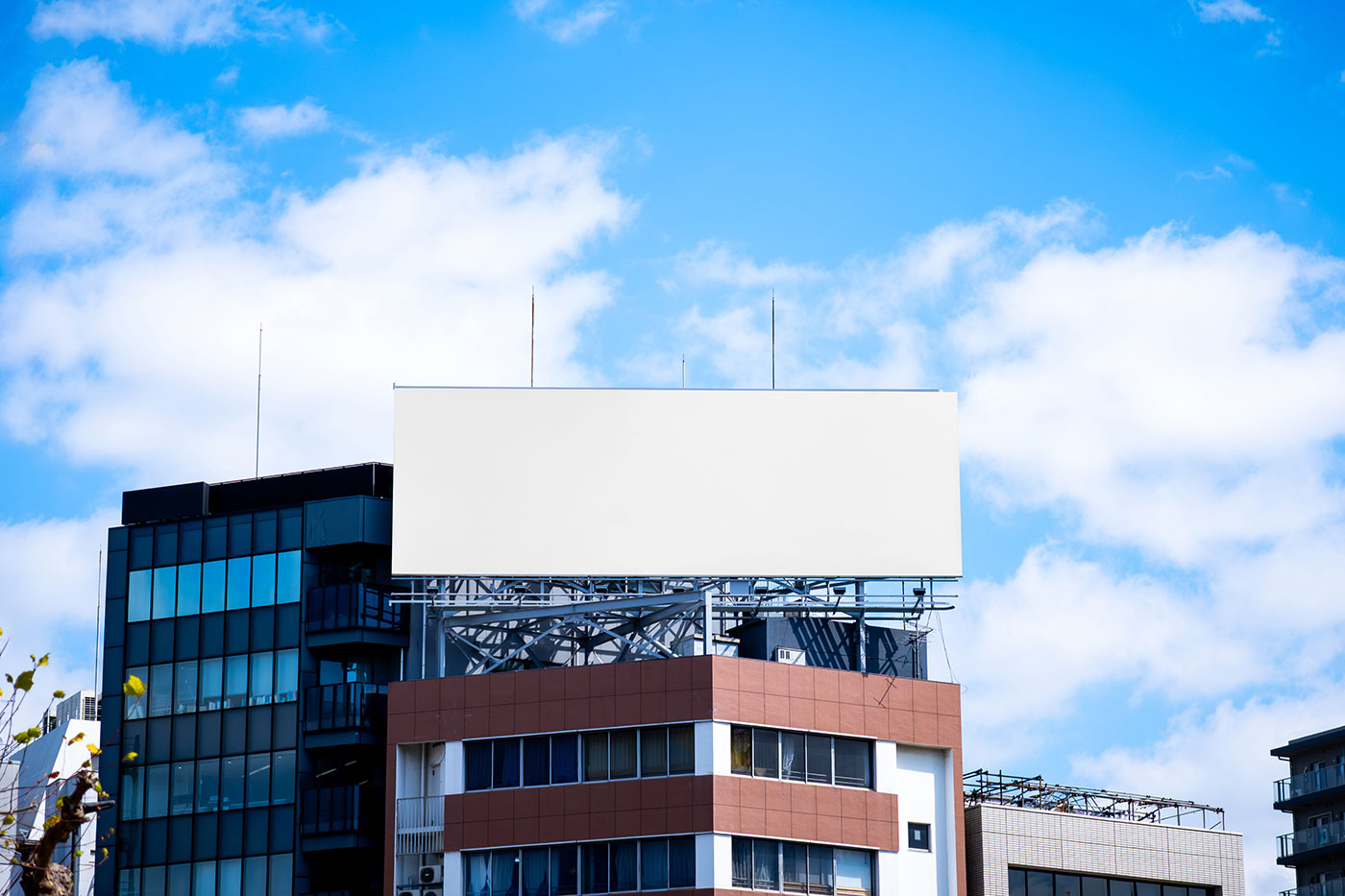 Free Billboard Front View Mockup PSD Template