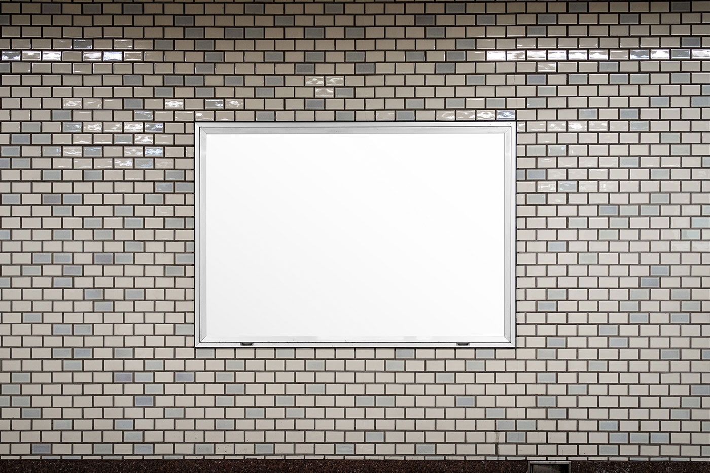 Free Billboard on Tiles Wall Mockup PSD Template