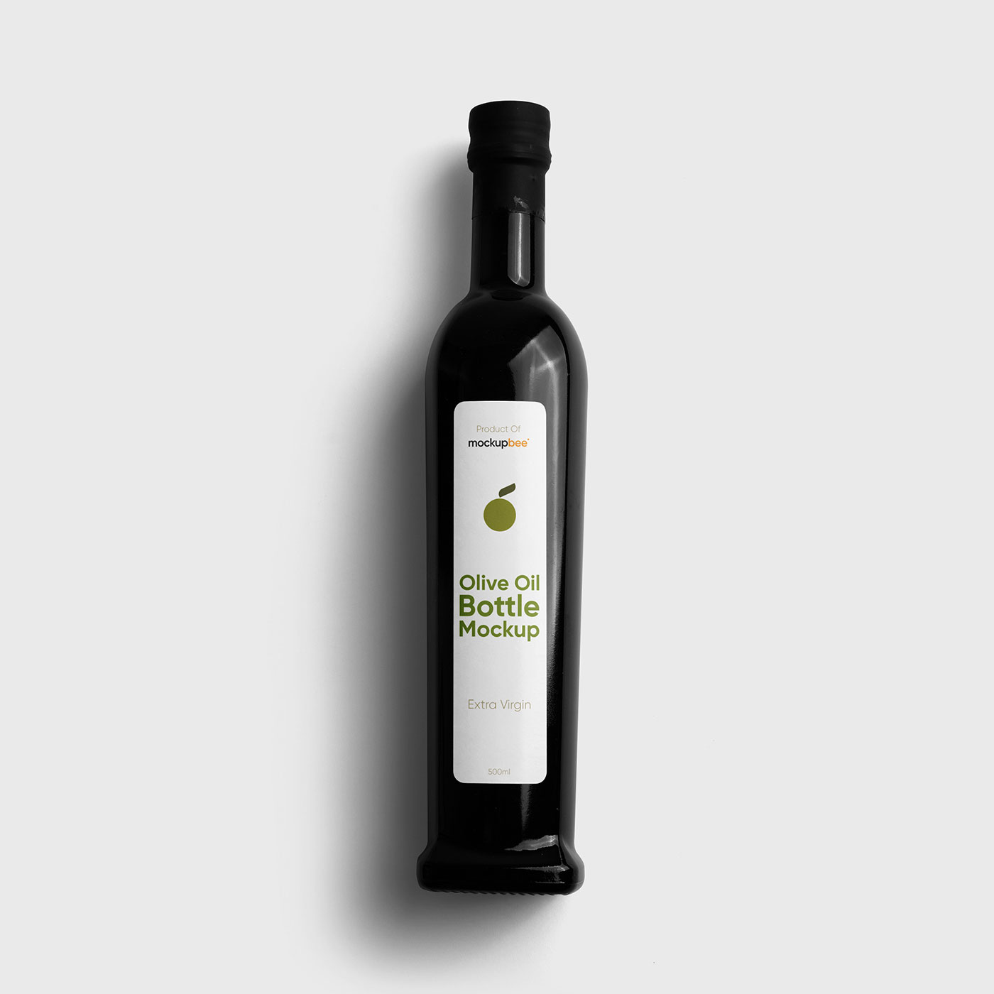 Free Black Bottle with Label Mockup PSD Template