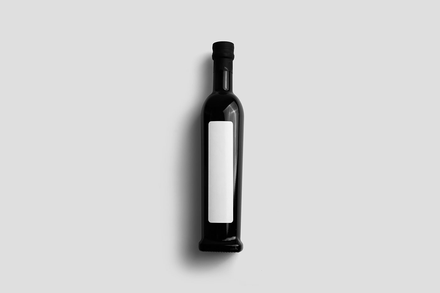 Free Black Bottle with Label Mockup PSD Template