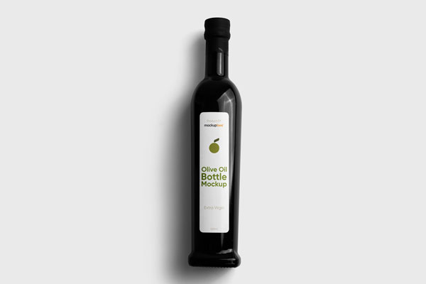 Free Black Bottle with Label Mockup PSD Template