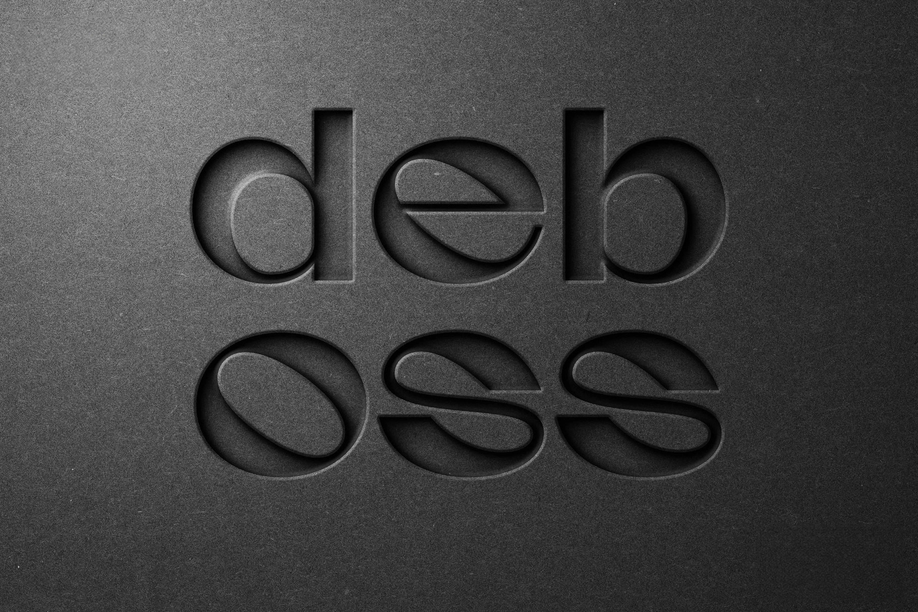 Free Black Paper Debossed Effect / Logo Mockup PSD Template