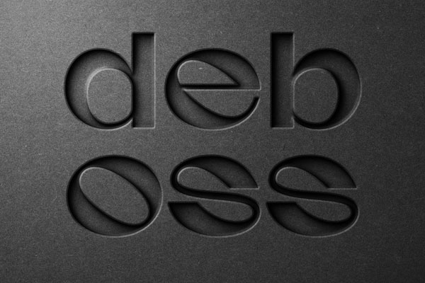 Free Black Paper Debossed Effect / Logo Mockup PSD Template