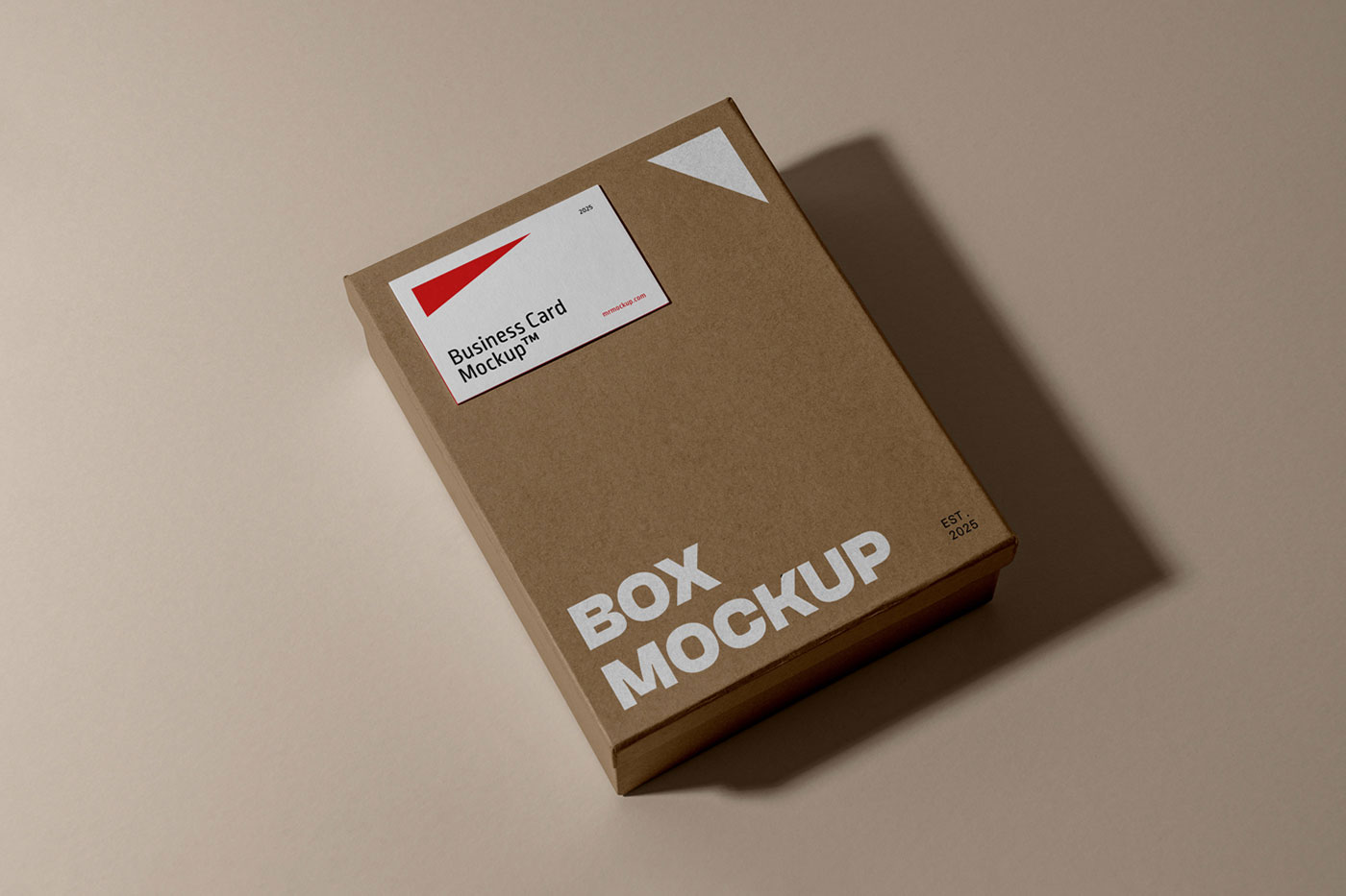 Free Box with Business Card Mockup PSD Template