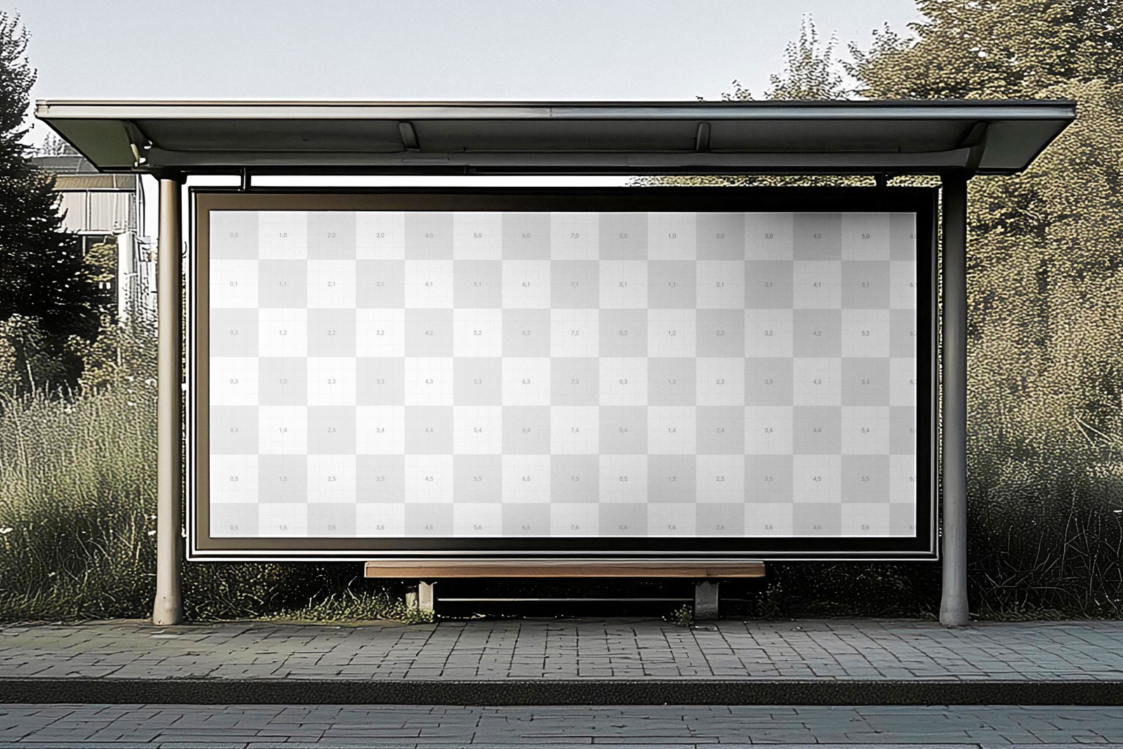 Free Bus Stop Billboard Mockup PSD Template