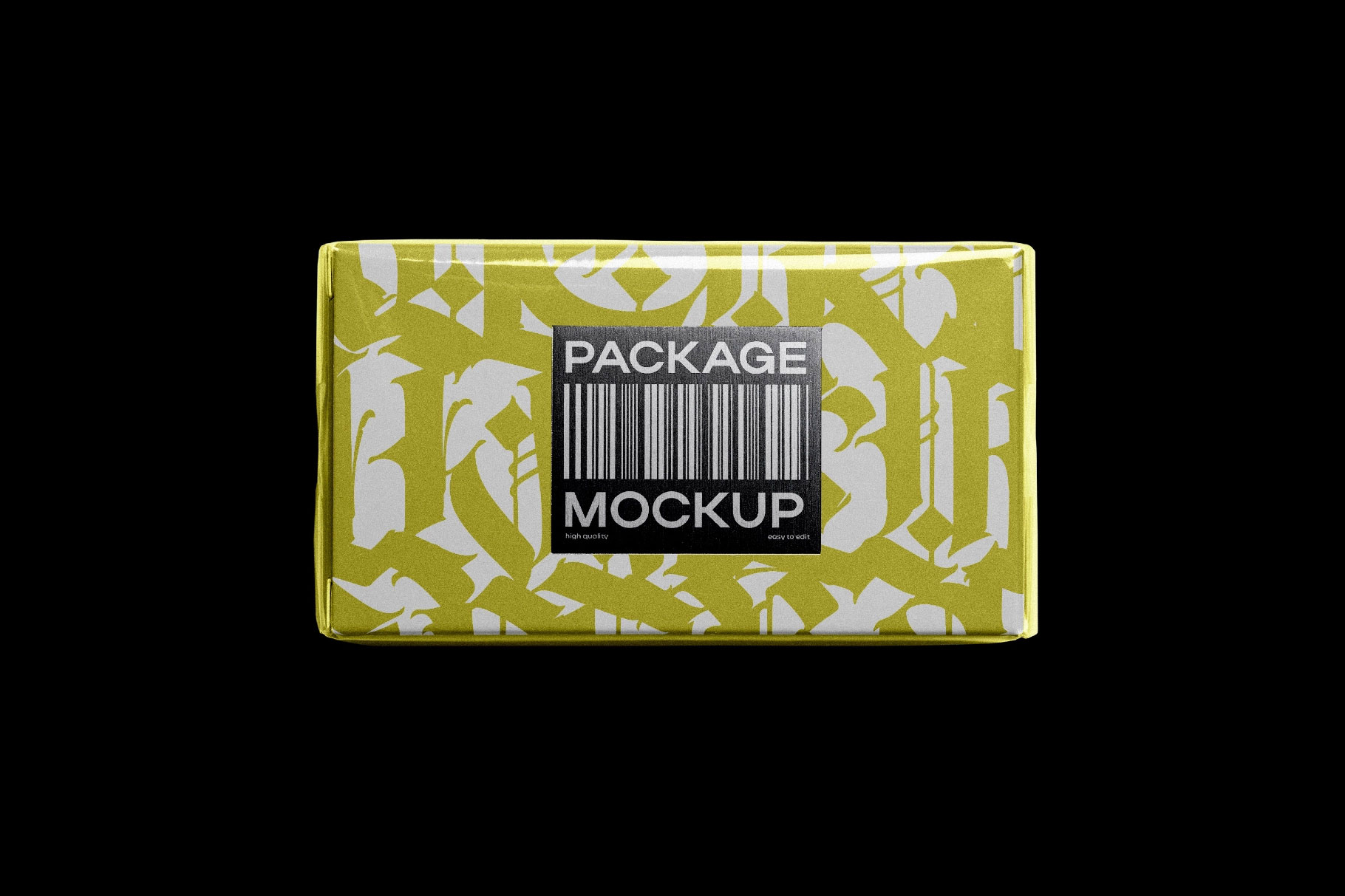 Free Cardboard Package Mockup with Front Label PSD Template