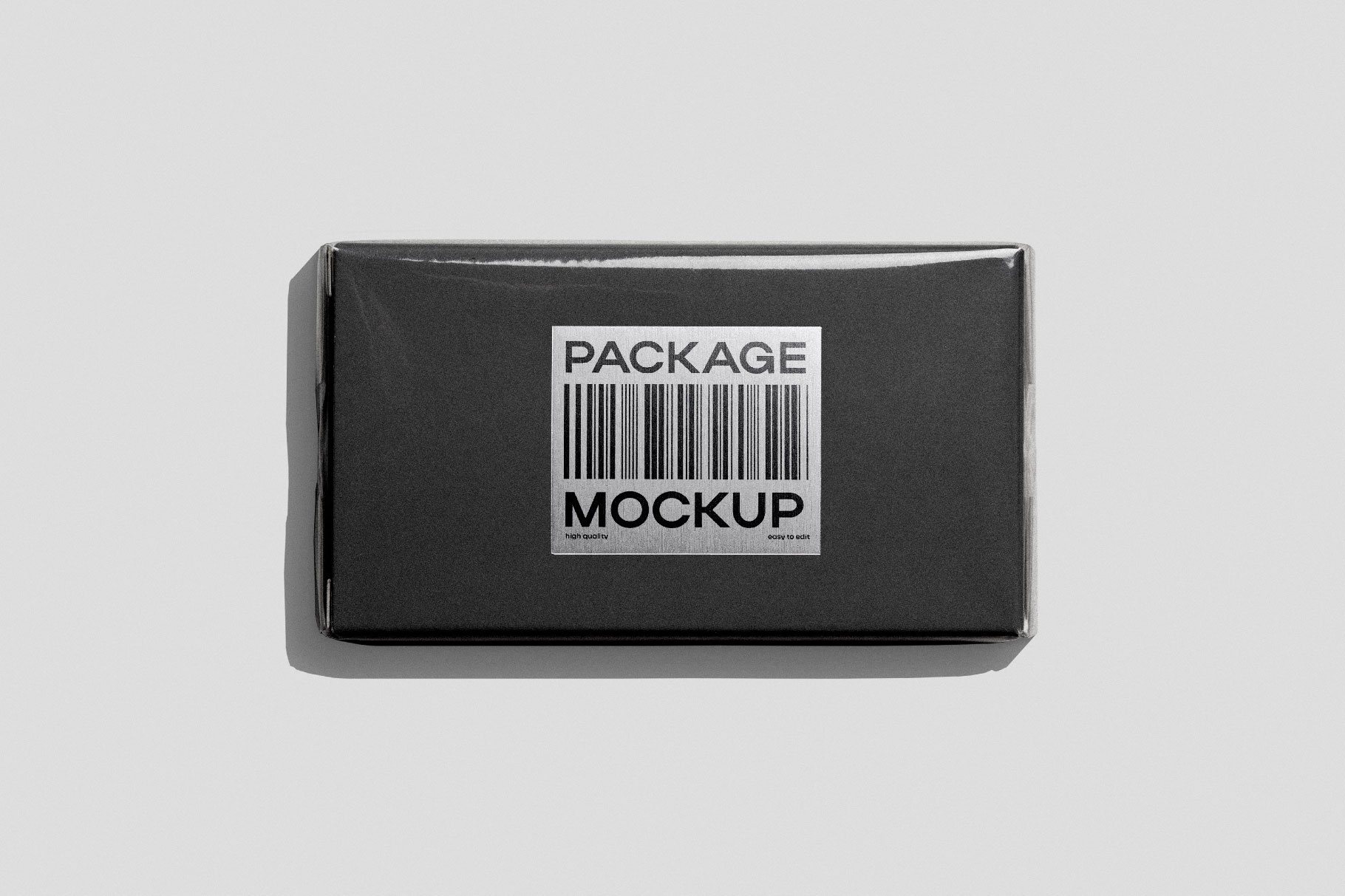 Free Cardboard Package Mockup with Front Label PSD Template