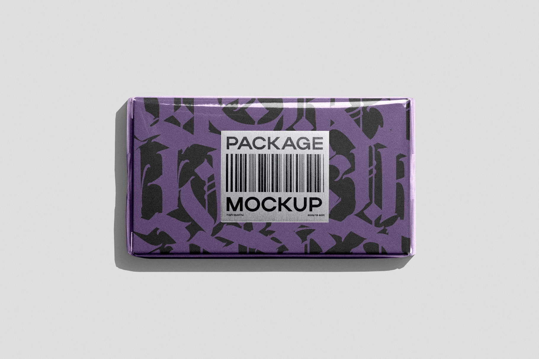 Free Cardboard Package Mockup with Front Label PSD Template