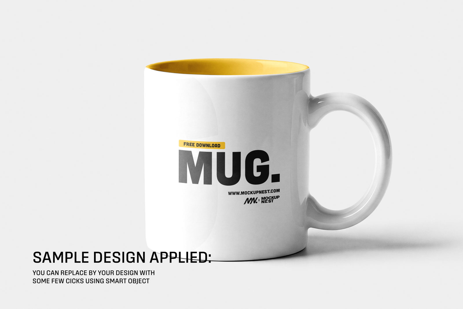 Free Ceramic Mug Mockup Studio Light PSD Template