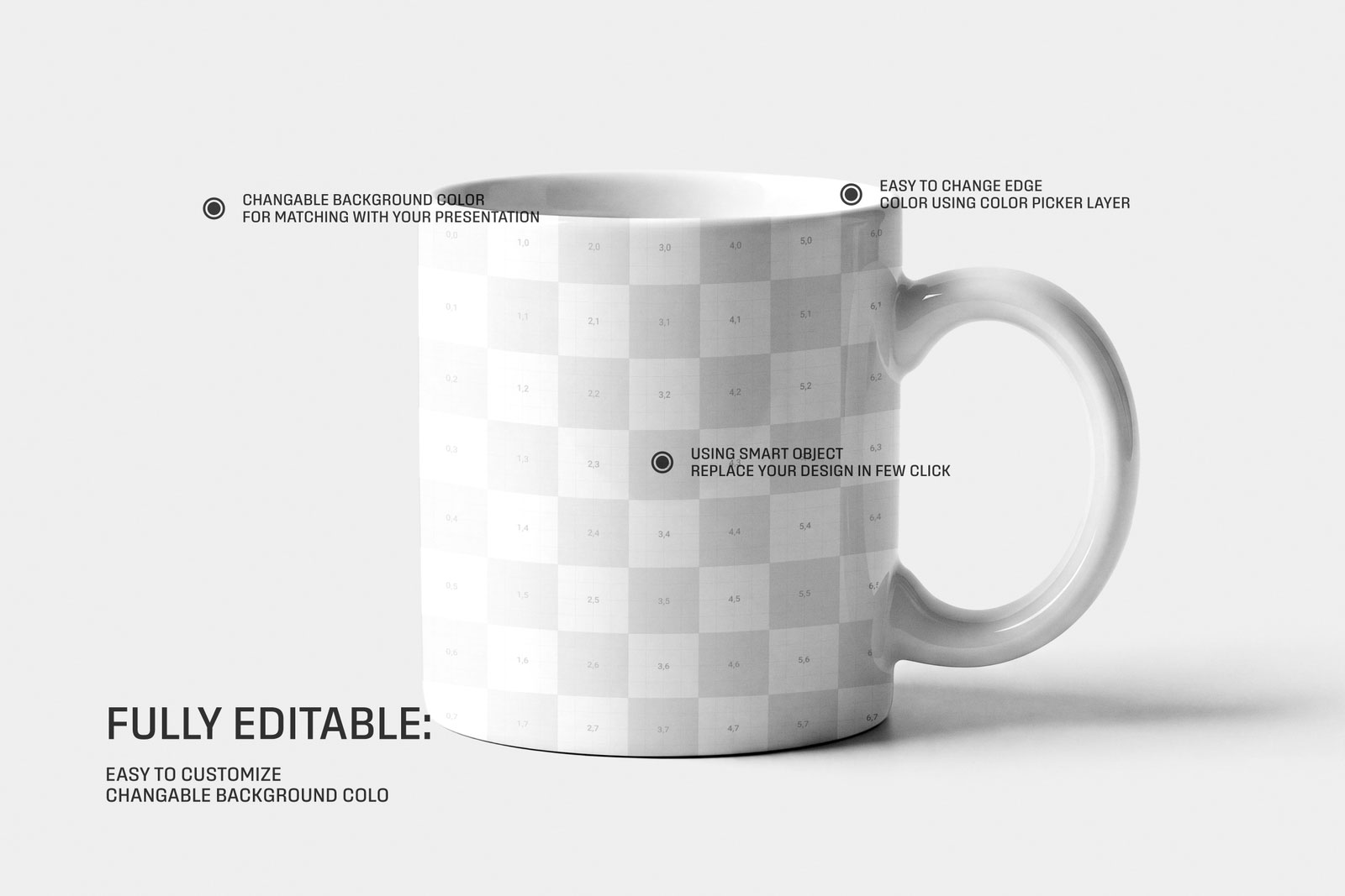 Free Ceramic Mug Mockup Studio Light PSD Template