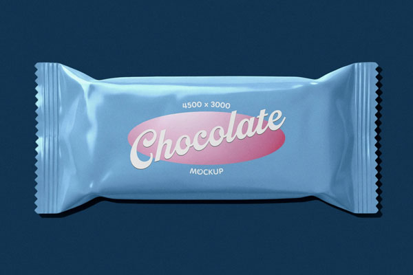 Free Chocolate Bar Packaging Mockup PSD Template