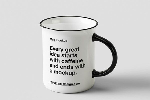 Free Clean Enamel Mug Mockup PSD Template