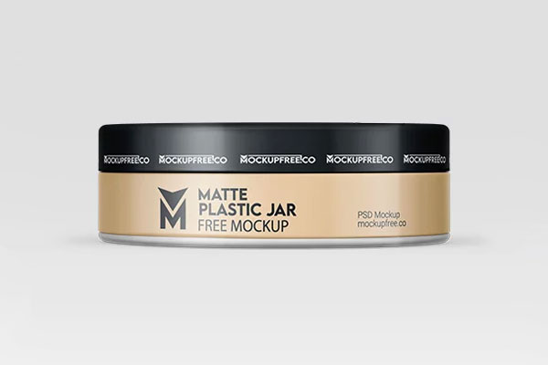 Free Clear Cosmetic Jar Mockup PSD Template