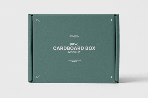Free Closed Cardboard Box Mockup PSD Template
