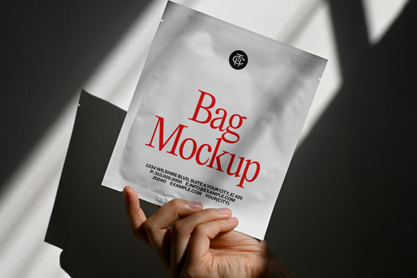 Free Cosmetic Cream Bag Mockup PSD Template