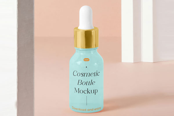 Free Cosmetic Dropper Bottle Mockup PSD Template