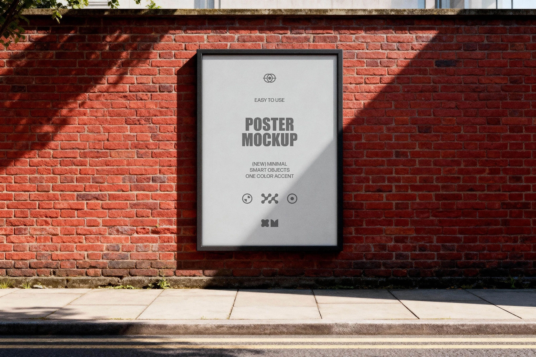 Free Daylight Street Poster Frame Mockup PSD Template