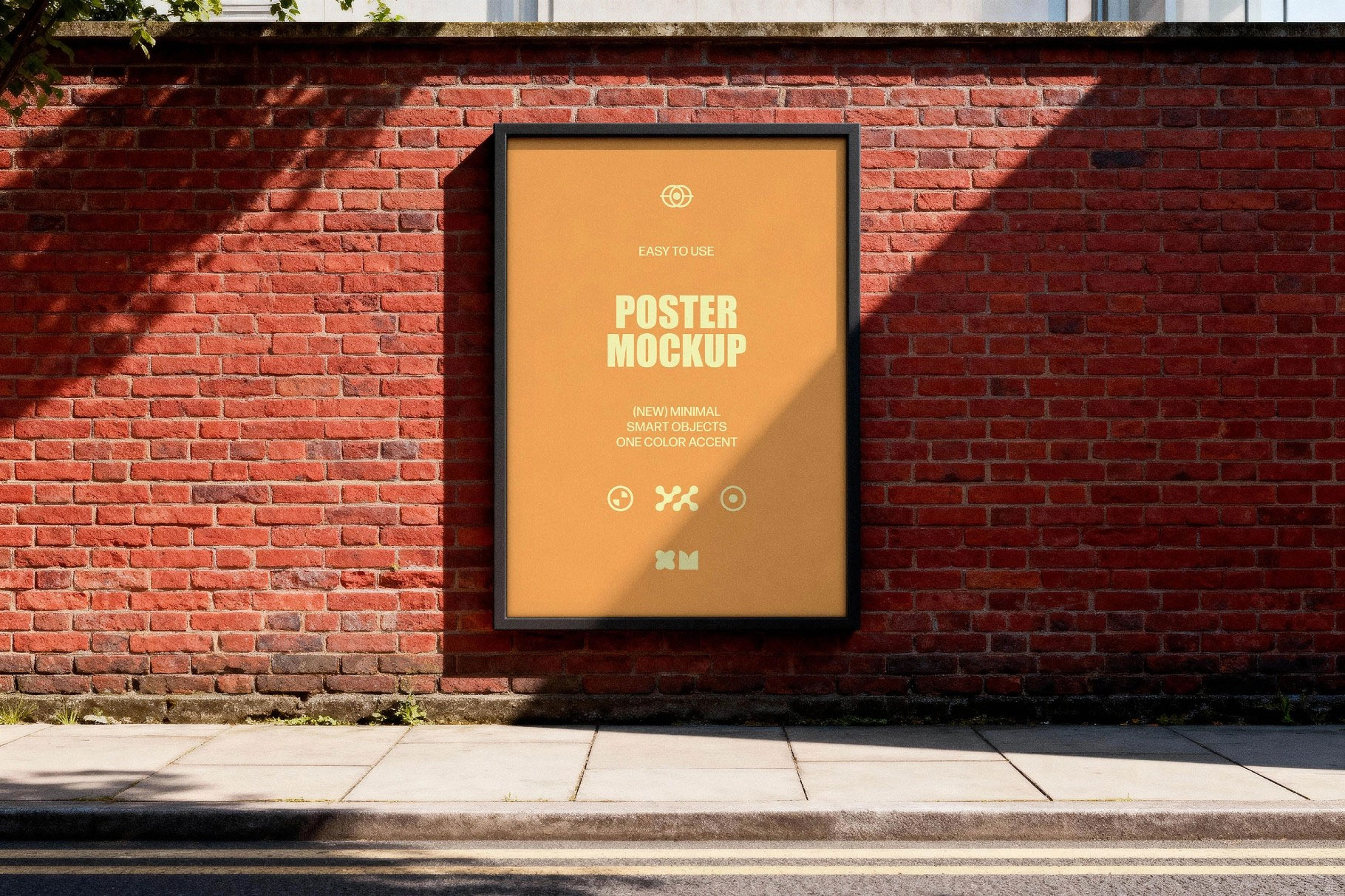 Free Daylight Street Poster Frame Mockup PSD Template