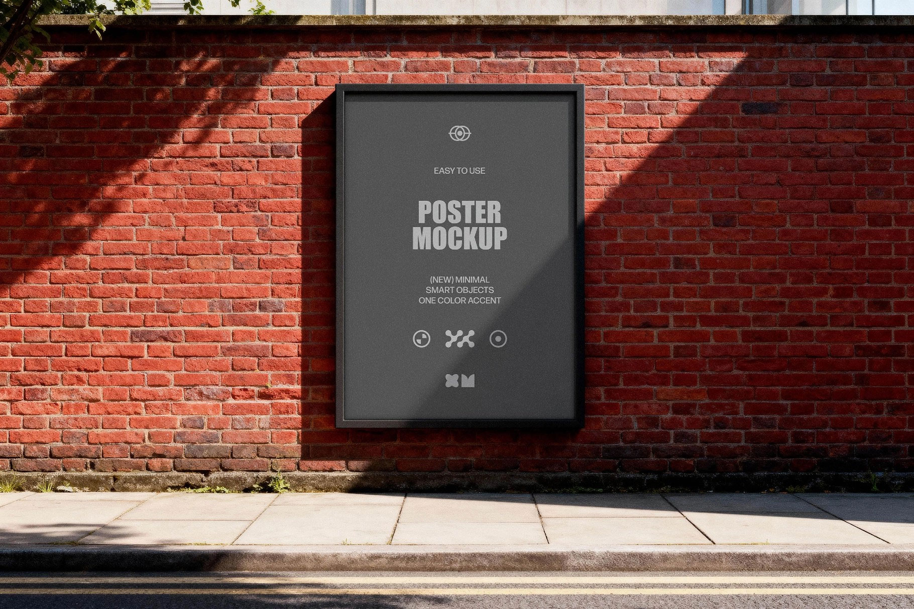 Free Daylight Street Poster Frame Mockup PSD Template