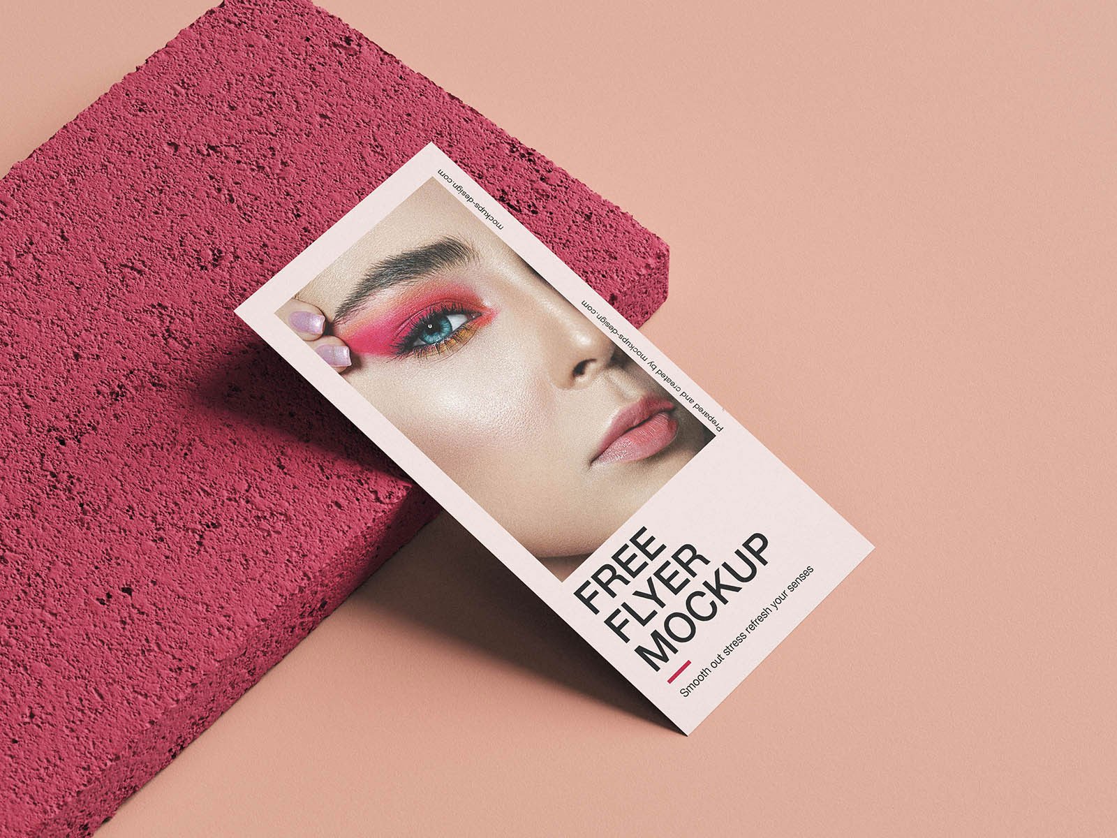 Free DL Flyer on Stone Tile Mockup PSD Template