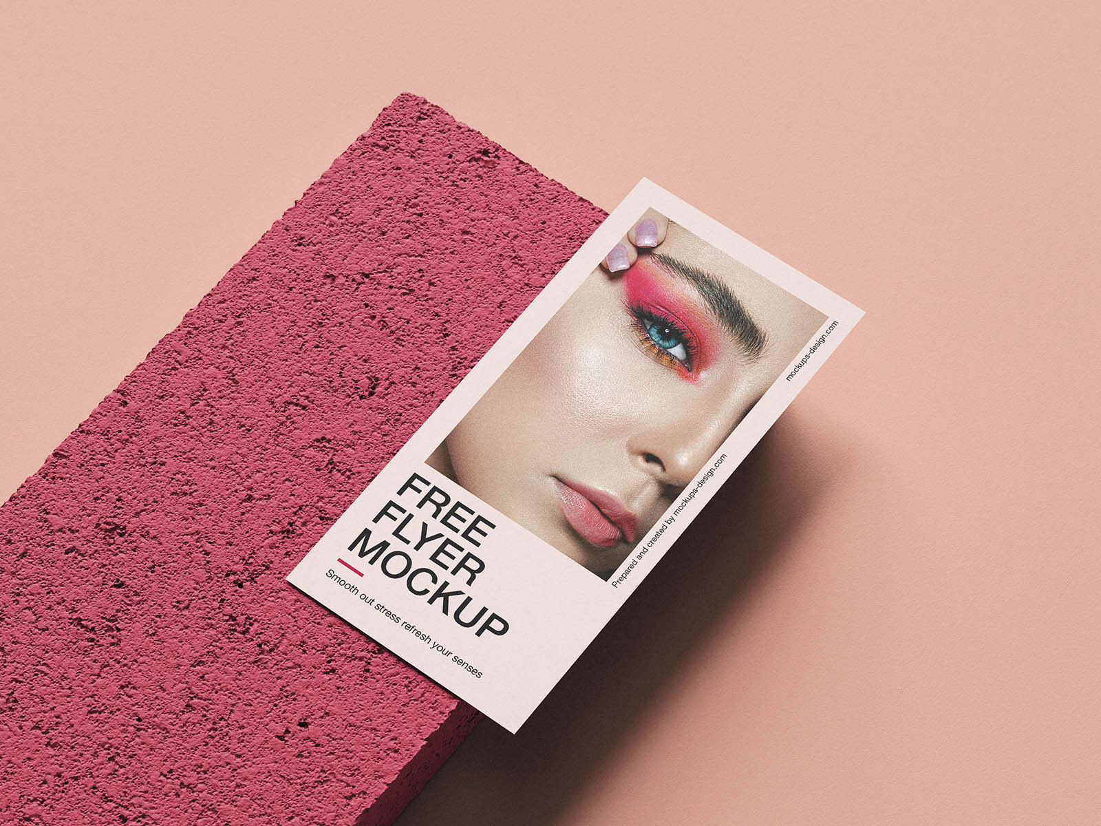 Free DL Flyer on Stone Tile Mockup PSD Template