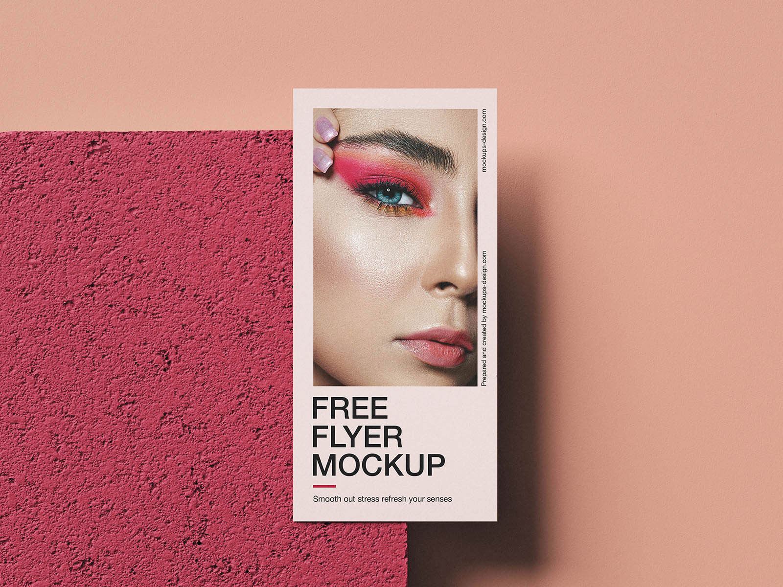 Free DL Flyer on Stone Tile Mockup PSD Template