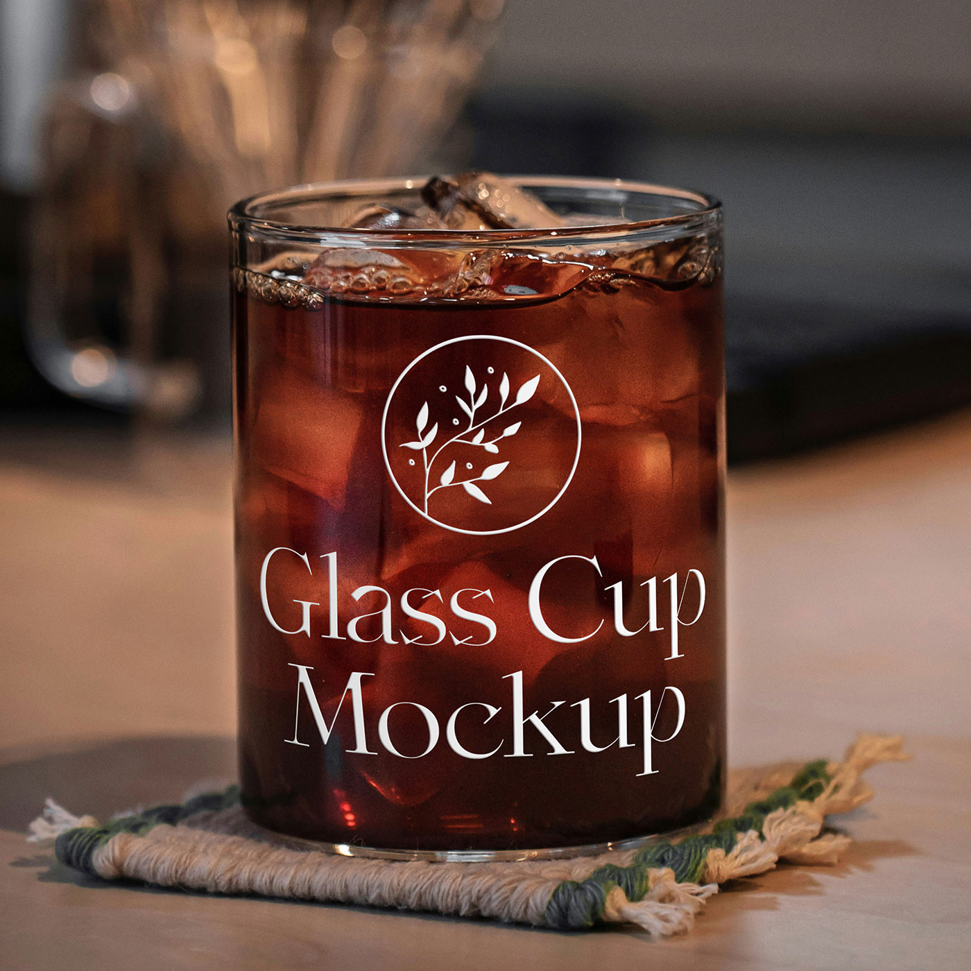 Free Drink Glass Mockup PSD Template