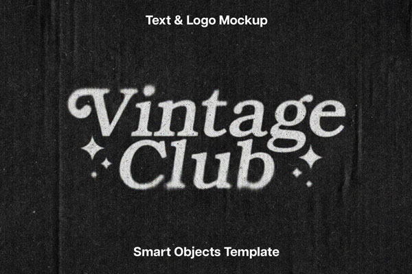 Free Dusty Halftone Print Text Effect / Logo Mockup PSD Template