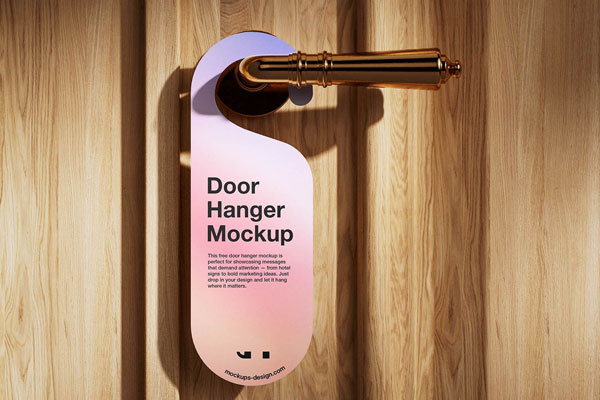 Free Elegant Door Hanger Mockup PSD Template