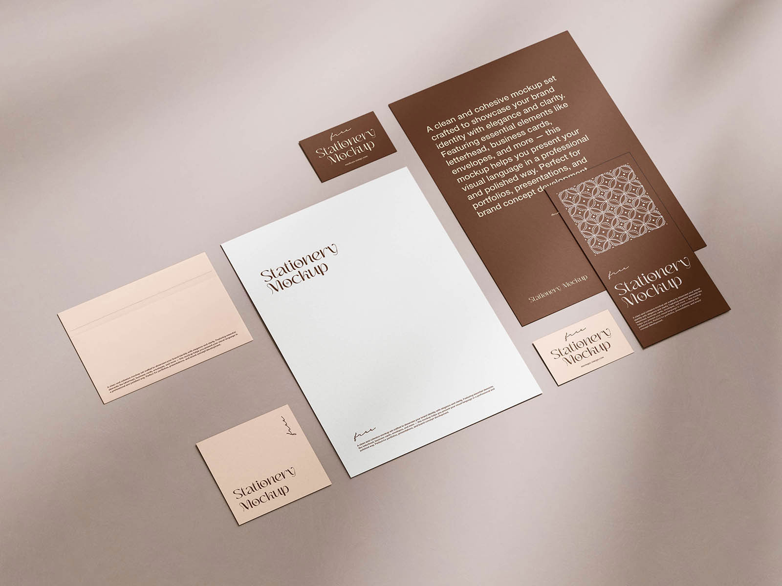 Free Elegant Stationery Mockup PSD Template