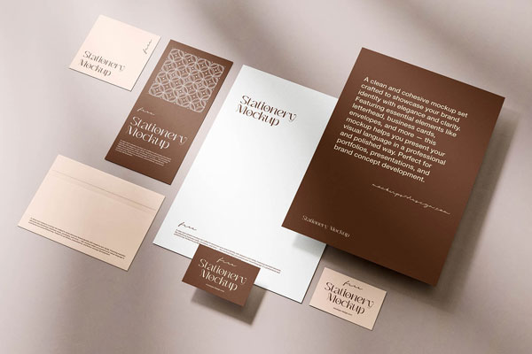 Free Elegant Stationery Mockup PSD Template