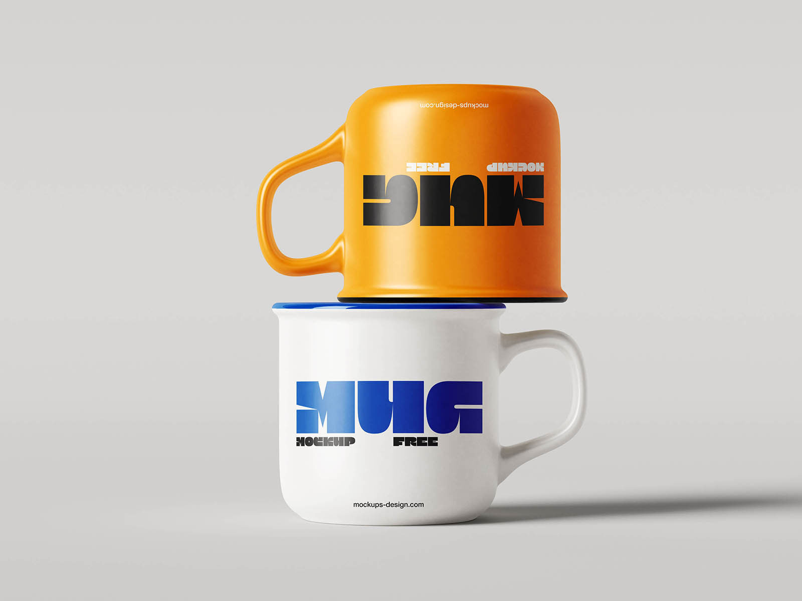 Free Enamel Style Rim Mug Mockup PSD Template