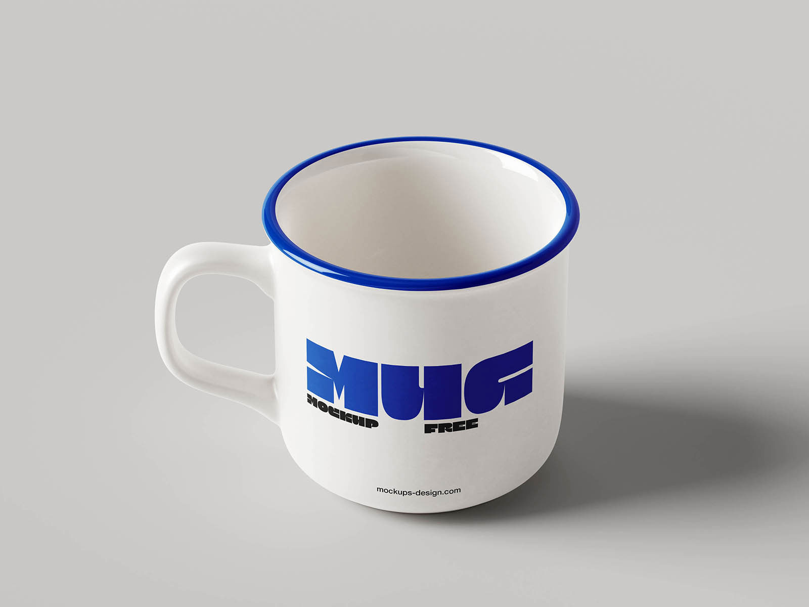 Free Enamel Style Rim Mug Mockup PSD Template