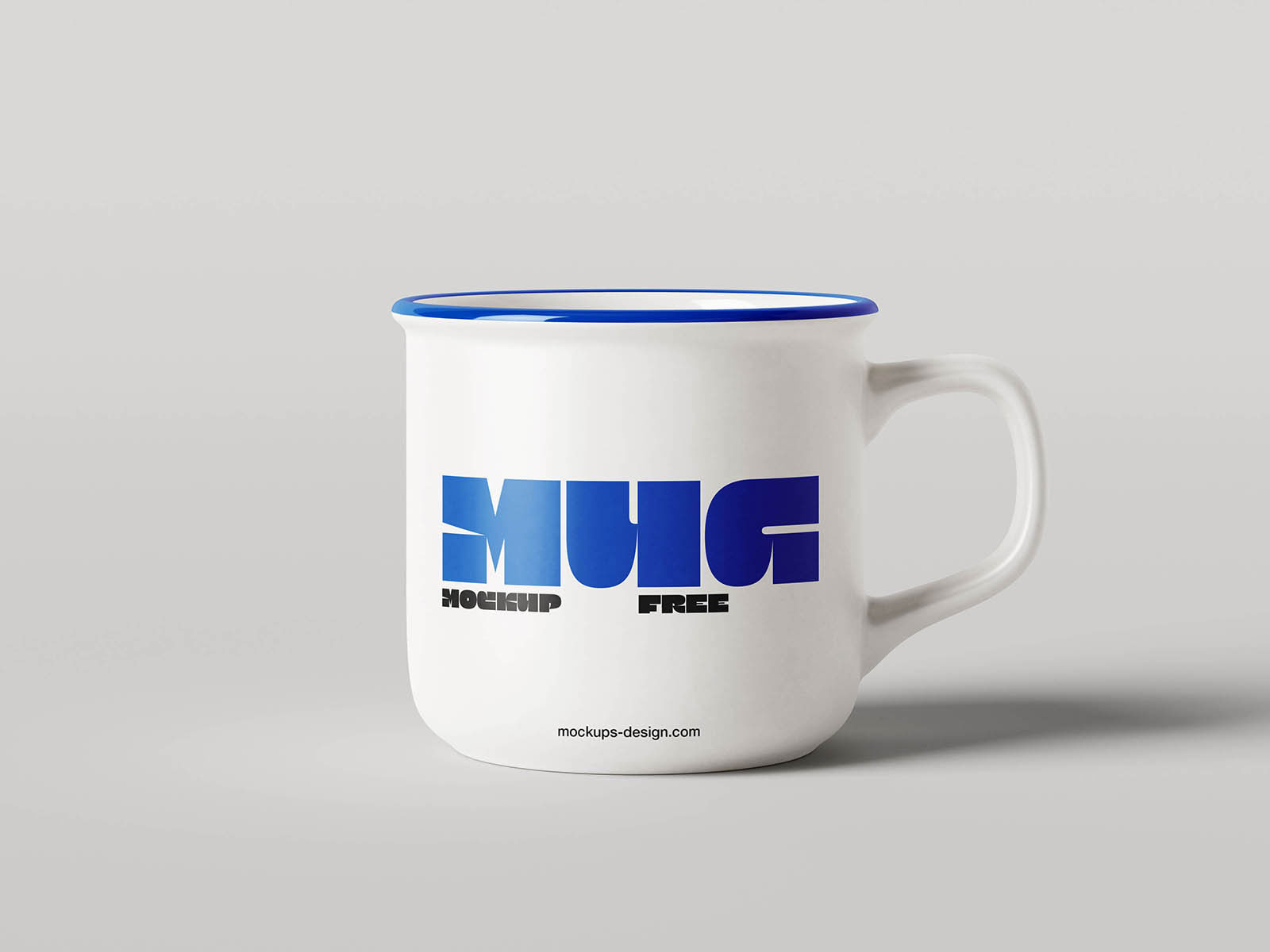 Free Enamel Style Rim Mug Mockup PSD Template