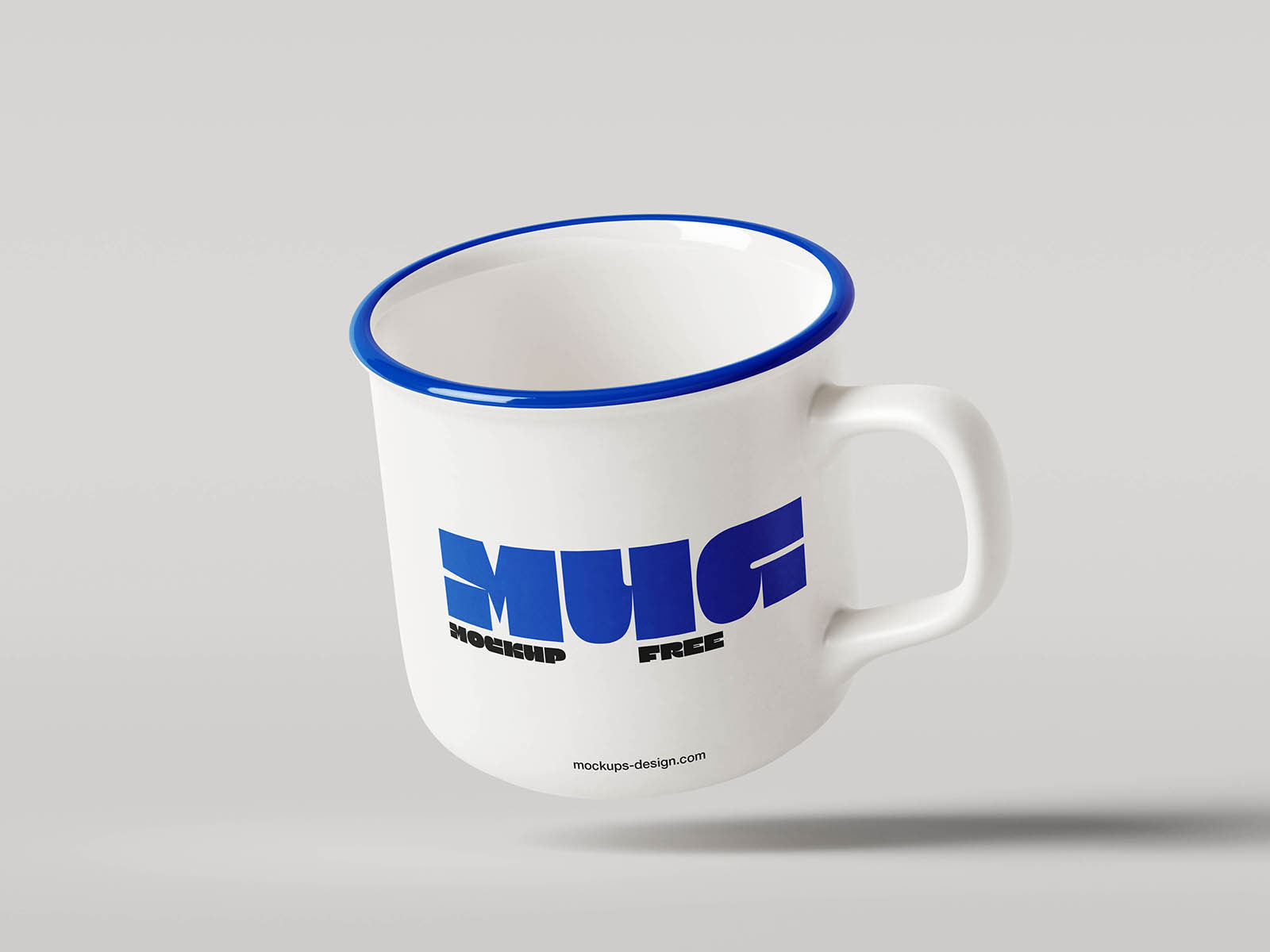 Free Enamel Style Rim Mug Mockup PSD Template