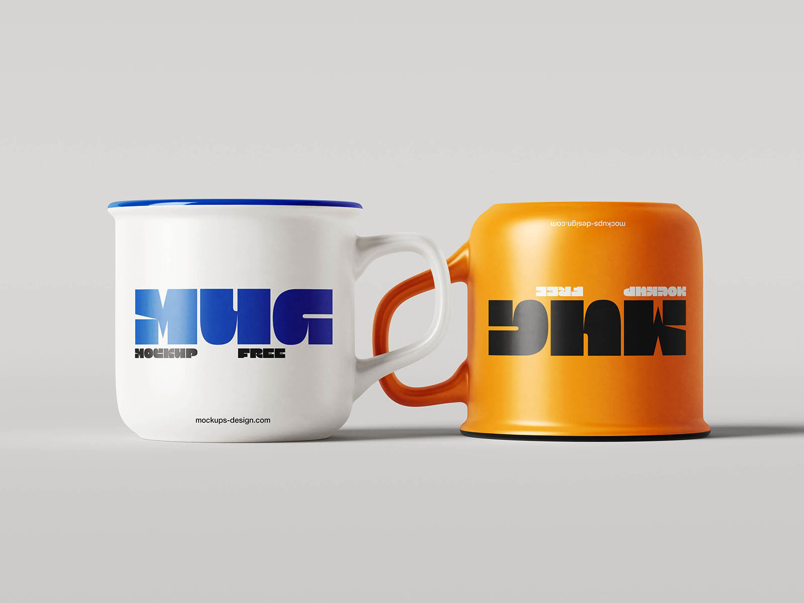 Free Enamel Style Rim Mug Mockup PSD Template