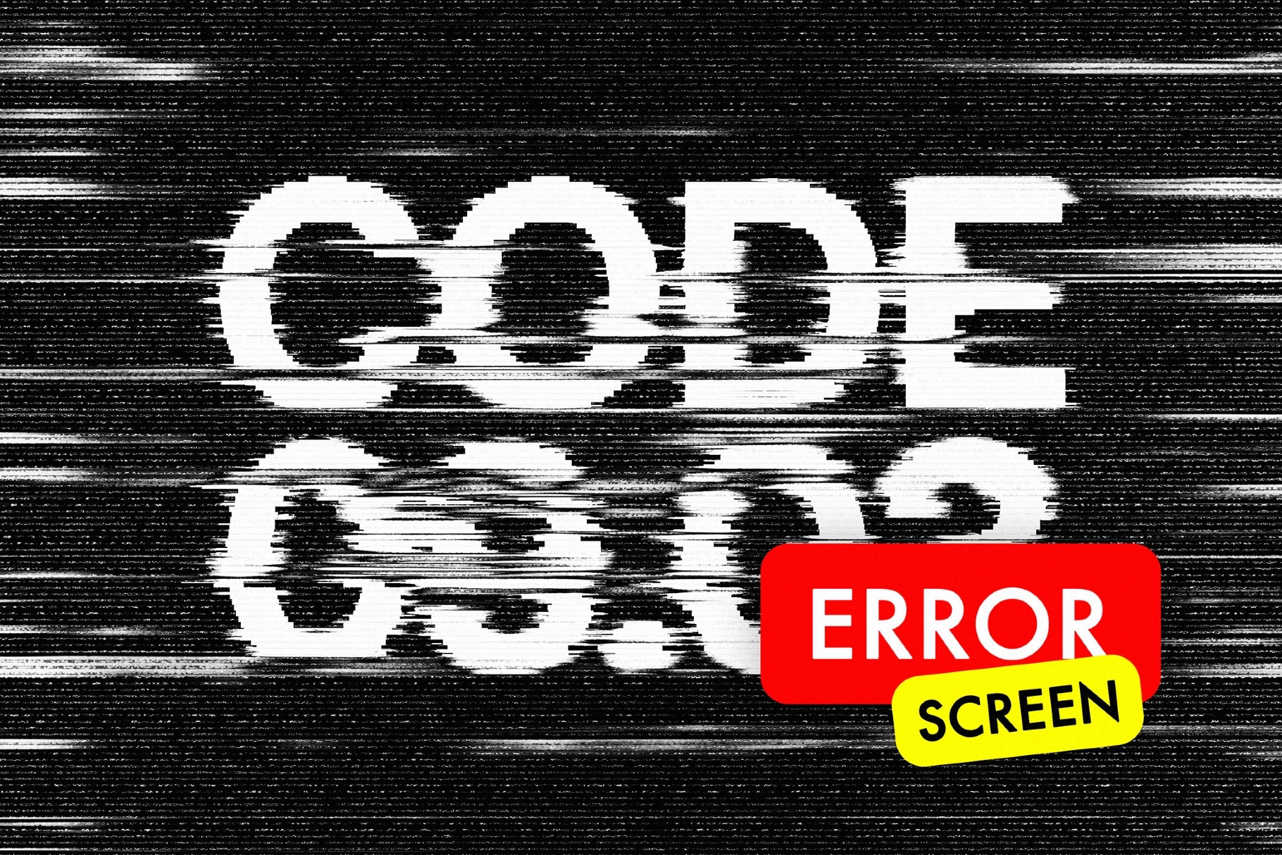 Free Error Screen Text Effect / Logo Mockup PSD Template