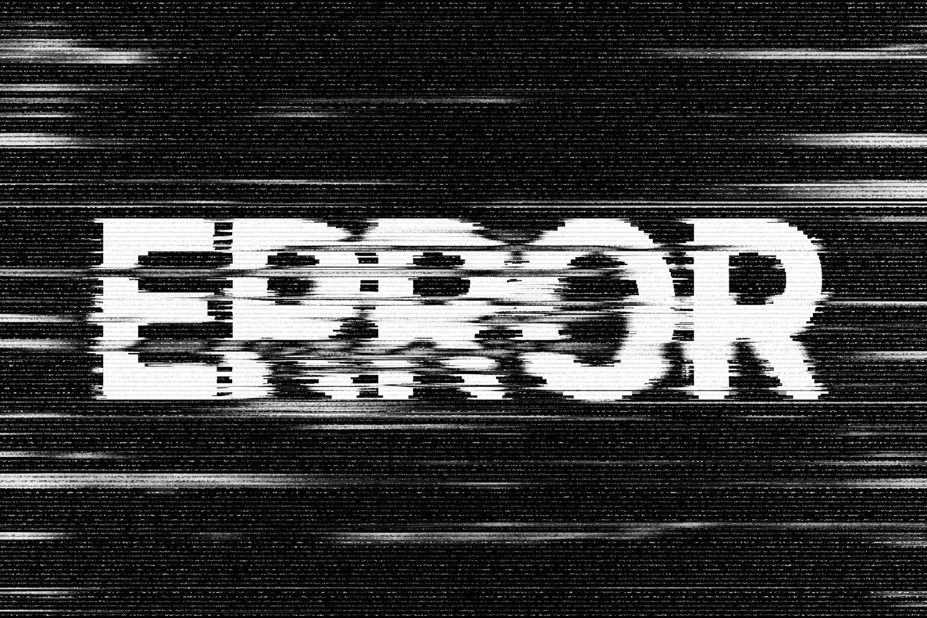 Free Error Screen Text Effect / Logo Mockup PSD Template